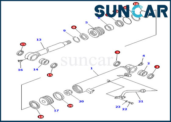 comprar Serviço deslocado 7079834560 Kit For Komatsu Inner Parts PC75UU-2 PC75UU-3 do cilindro dos jogos 707-98-34560 do selo do crescimento online manufacture