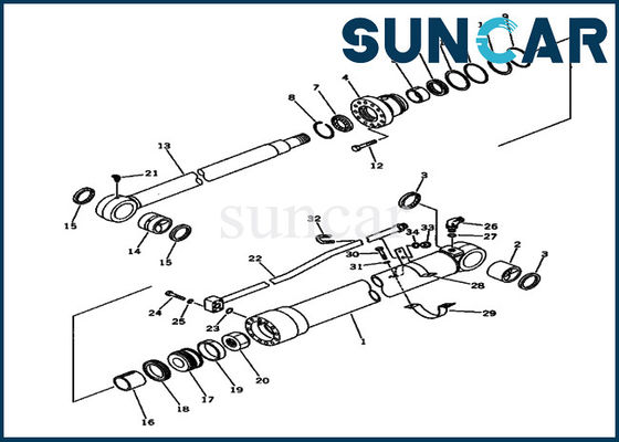 comprar Jogo de reparação do selo de Hydraulic Arm Cylinder da máquina escavadora de KOMATSU PC80-3 PC80LC-3 20X-63-02020 20X6302020 online manufacture