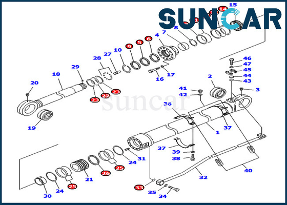 comprar KOMATSU 707-99-76240 7079976240 máquina escavadora de Kit For PC800-8 PC800-8R PC800LC-8 do selo do serviço do cilindro do braço online manufacture