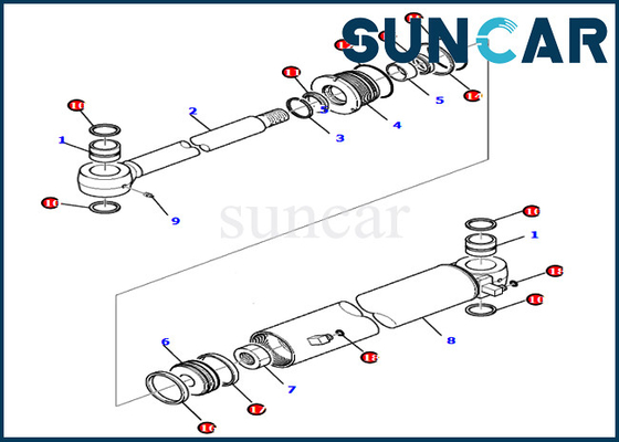 comprar 707-98-35320 7079835320 jogos do serviço do cilindro do balanço do crescimento para as peças internas dos modelos PC80MR-3 PC80MR-5 KOMATSU online manufacture