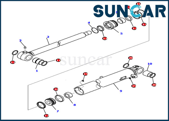 comprar KOMATSU PC80MR-3 PC80MR-5 707-98-26980 selo do óleo Kit Excavator Service Parts do cilindro de 7079826980 cubetas online manufacture
