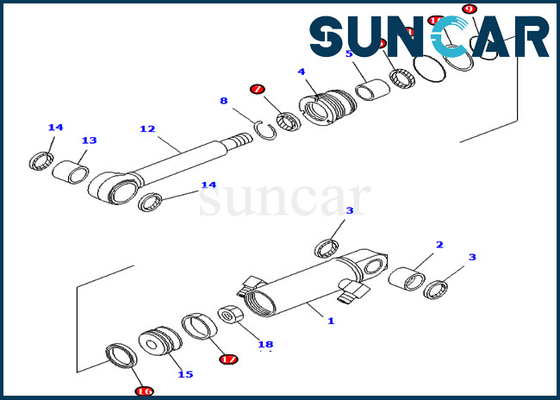 comprar Máquina escavadora Repair Kits do jogo 7079902010 do serviço do cilindro de lâmina de PC01-1 PC03-2 KOMATSU 707-99-02010 online manufacture