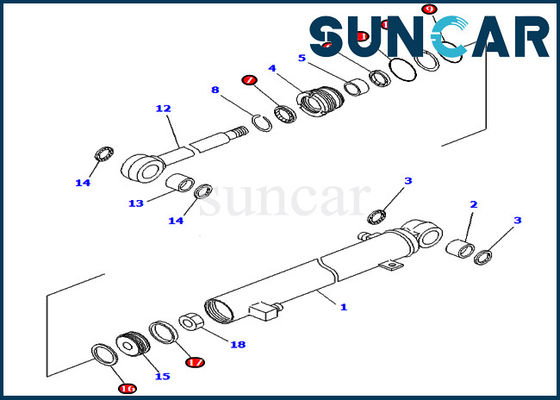 comprar Selo Kit Hydraulic Cylinder For do braço 707-98-03040 máquina pesada de 7079803040 PC02-1 KOMATSU online manufacture