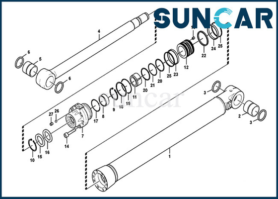 comprar Jogo do selo do reparo do cilindro hidráulico do jogo EC700B EC750D SUNCARVO.L.VO da selagem da cubeta VOE14612140 14612140 online manufacture