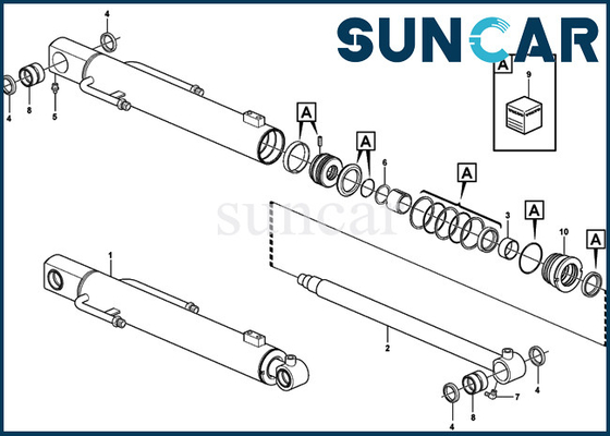 comprar Máquina escavadora Service Kit Parts do jogo VOE15077572 do selo do reparo do cilindro do crescimento de EC27C SUNCARVO.L.VO 15077572 online manufacture