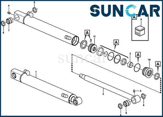 comprar Cilindro hidráulico dos jogos de reparação da cubeta de Oil Seal Kit VOE15078210 VOE 15078210 da máquina escavadora para SUNCARVO.L.VO EC27C online manufacture
