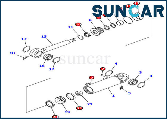 comprar 707-99-24670 escavadora de Kit Komatsu Service Kits Fits D37EX-21A D31PX-21A do selo do cilindro da inclinação online manufacture