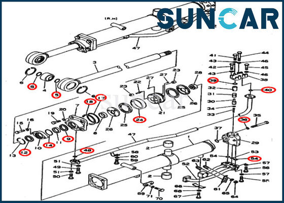 comprar 195-63-05110 reparo hidráulico Kit Cylinder Sealing Kit Fits D355A-3 KOMATSU do elevador da lâmina online manufacture