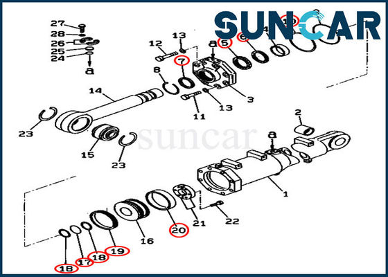 comprar Jogo do serviço de KOMATSU dos jogos da substituição do cilindro da inclinação de lâmina da escavadora 707-99-74420 de D375A-3D online manufacture