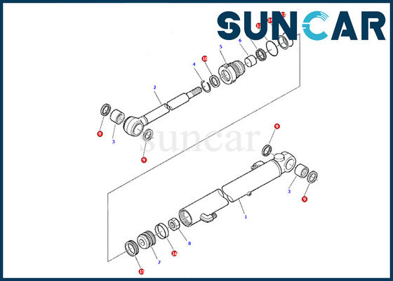 comprar 878000377 jogo da gaxeta de Repair Oil Seal do modelo do jogo PC07-2 do serviço de KOMATSU dos jogos do selo do cilindro do braço online manufacture