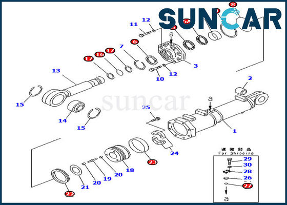 comprar 707-99-74460 cilindro da inclinação de lâmina que sela a escavadora D375A-3 do passo de Kit Komatsu Service Kit For online manufacture