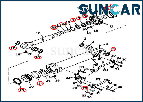 comprar 707-99-74110 7079974110 jogos do selo do cilindro da inclinação do estripador para a escavadora de KOMATSU D375A-3D online manufacture