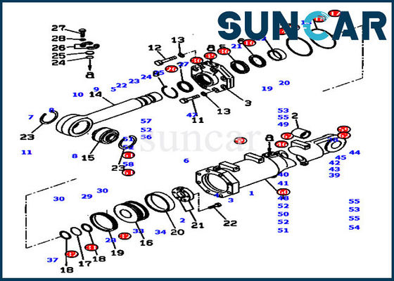 comprar 707-99-56690 jogos do serviço hidráulico do jogo D375A-5D KOMATSU do selo do cilindro do elevador da lâmina online manufacture