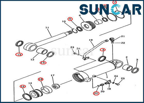 comprar Serviço interno Kit Cylinder Seal Kit do estripador das partes 707-98-41130 de KOMATSU da escavadora D41E-6 online manufacture