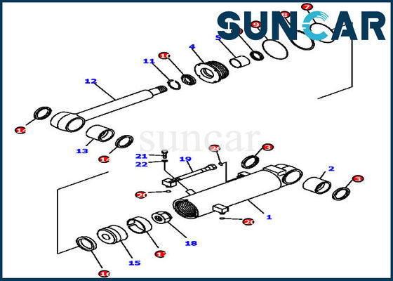 comprar Reparo Kit For Bulldozer Inner Parts do cilindro dos jogos do selo do óleo do estripador de D41E6T KOMATSU 7079841060 online manufacture