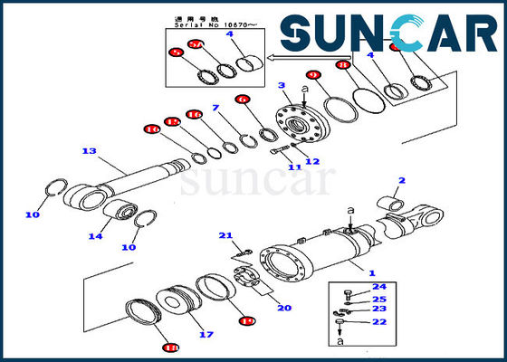 comprar 707-98-84011 jogos de reparação do cilindro da inclinação do jogo D475A-3-SC KOMATSU da selagem da escavadora online manufacture