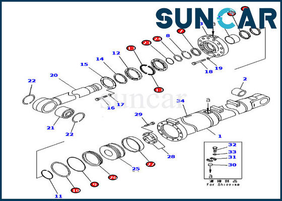 comprar Jogo do serviço dos jogos D475A-5 KOMATSU do selo do cilindro da inclinação de lâmina da selagem 707-99-84050 da escavadora online manufacture