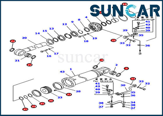 comprar 707-99-75530 jogos do selo do reparo do cilindro do elevador do estripador para a escavadora de D475A-5 KOMATSU online manufacture