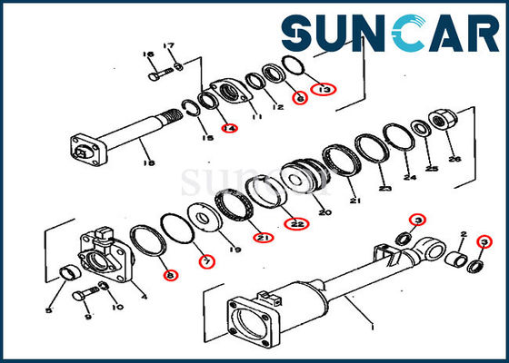 comprar Jogos de reparação hidráulicos do cilindro da inclinação do jogo 131-63-05050 do selo para KOMATSU D50A-16 D50P-16 online manufacture