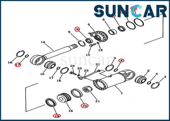 comprar 707-98-53410 ajustes D53A-18 D53P-18 KOMATSU dos jogos de Kit Hydraulic Cylinder Repair do selo da inclinação online manufacture