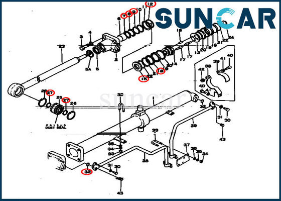 comprar Jogos de reparação do selo do cilindro da selagem 130-63-05070 da maquinaria para a escavadora KOMATSU D50P-15 online manufacture