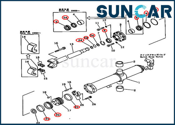 comprar 707-98-75410 jogos hidráulicos da substituição do cilindro do jogo D575A-2 KOMATSU do serviço do elevador da lâmina online manufacture
