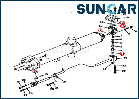 comprar 707-98-75420 jogo de reparação do selo do cilindro de KOMATSU de 7079875420 jogos do selo do elevador da escavadora online manufacture