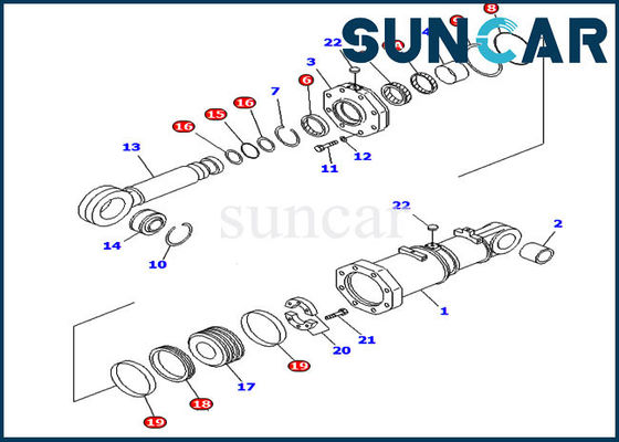 comprar Jogos duplos do serviço de KOMATSU da escavadora do jogo 707-98-95430 do selo do cilindro da inclinação de D575A-2 D575A-3 online manufacture