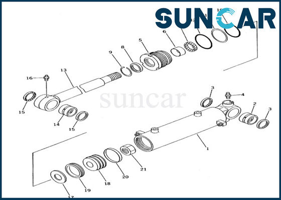 comprar Jogos do serviço do cilindro do jogo 707-98-12700 do selo de Blade Lift Cylinder da máquina escavadora de KOMATSU PC10-7 online manufacture