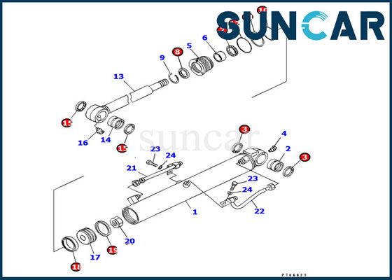 comprar 707-98-14610 reparo Kit Fits Excavator PC8uu-3 R3eplacement do OEM KOMATSU do jogo do selo do cilindro da cubeta online manufacture