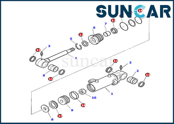 comprar KOMATSU 878000199 peças internas do cilindro hidráulico de Kit For Excavator PC10-7 do selo do cilindro de lâmina online manufacture