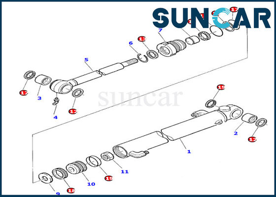 comprar 878000389 jogo interno do selo do reparo do cilindro da cubeta da máquina escavadora PC10-7 de KOMATSU da gaxeta do selo do óleo online manufacture
