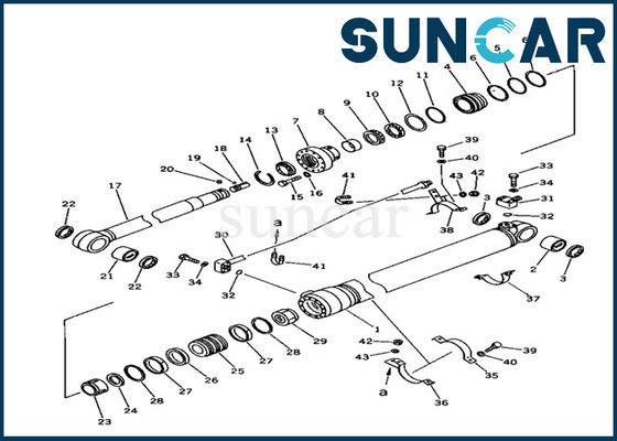 comprar Jogos da substituição de KOMATSU do jogo 707-99-44200 do selo do cilindro do braço para as peças internas da máquina escavadora de PC100-5C online manufacture