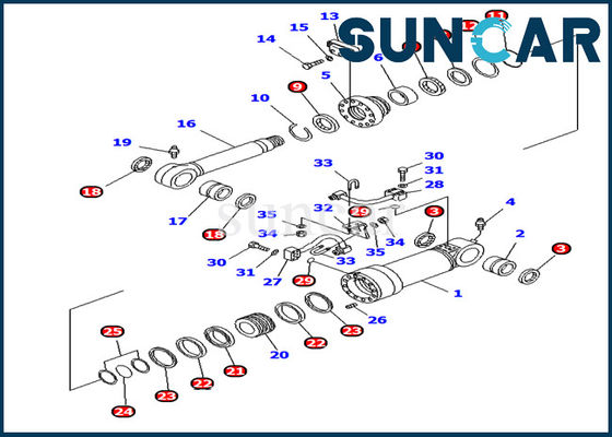 comprar 707-99-44270 jogo interno do serviço do selo do óleo do cilindro do jogo PC128UU PC138US KOMATSU do selo do cilindro de lâmina online manufacture