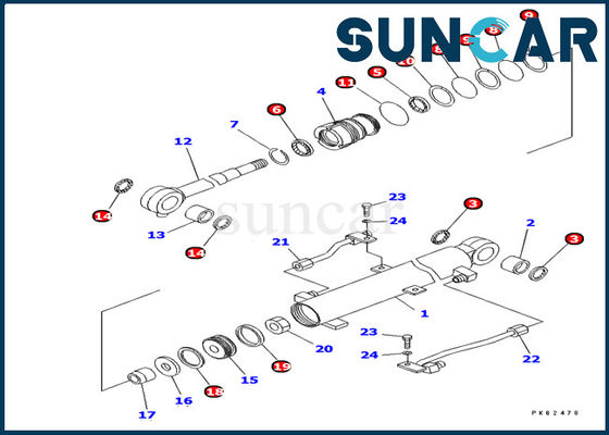 comprar Reparo Kit Model Inner Replacement Parts do jogo 707-98-03450 do selo do cilindro do crescimento de KOMATSU PC03-2 online manufacture
