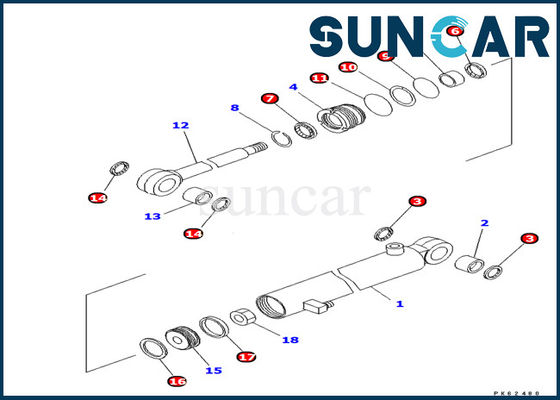 comprar 707-98-03460 jogo interno do serviço do selo do óleo do cilindro do braço de Seal Kits Komatsu PC03-2 da máquina escavadora online manufacture