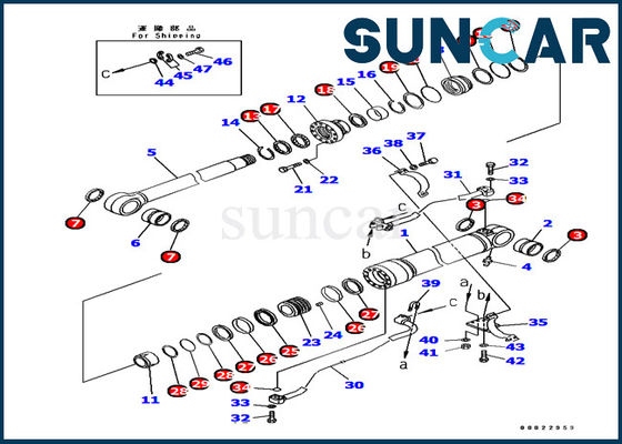 comprar Jogos do serviço da maquinaria de Komatsu da máquina escavadora do jogo 707-99-67090 do selo do cilindro do braço de PC380 PC400 online manufacture
