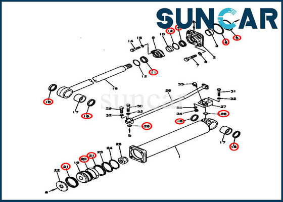 comprar A escavadora parte 131-63-05040 jogos de reparação do jogo D53S-16 KOMATSU do selo do cilindro hidráulico do elevador online manufacture