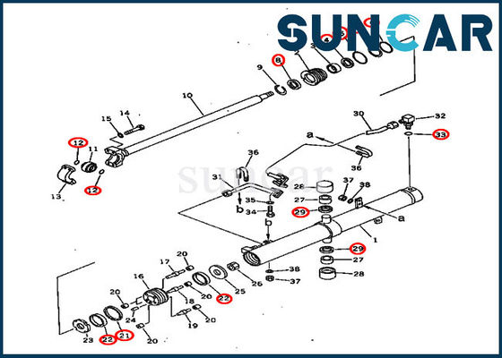 comprar Jogo hidráulico do serviço do cilindro dos jogos D60P-11 D60P-8 do selo de KOMATSU do elevador da lâmina dos selos 707-98-36440 online manufacture