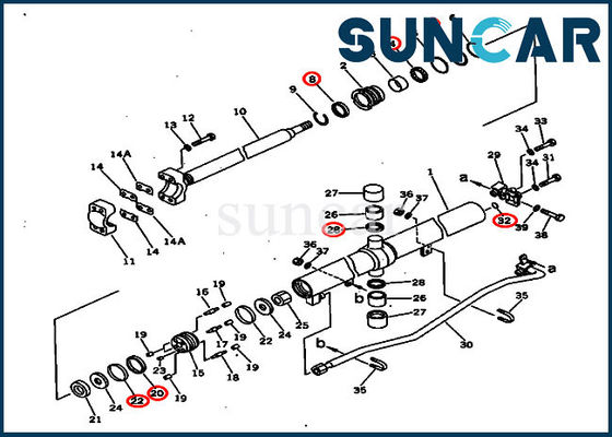 comprar 707-98-28600 escavadora D60P-12 D65E-12 de Kit Komatsu Crawler do reparo do selo do cilindro de 7079828600 elevadores online manufacture