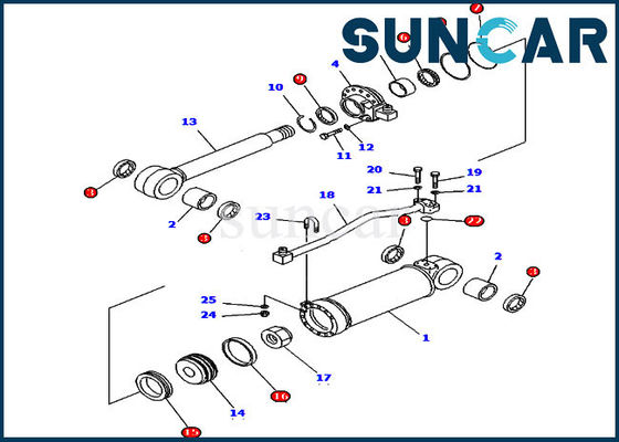 comprar ISO9001 Selas 707-98-52130 peças da escavadora do jogo D61E-12 KOMATSU da selagem do cilindro do estripador online manufacture