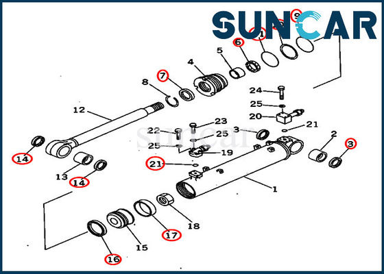 comprar 707-98-40020 ajustes de aparagem KOMATSU D65EX-12 dos jogos do selo da escavadora do jogo de reparação 7079840020 do cilindro online manufacture