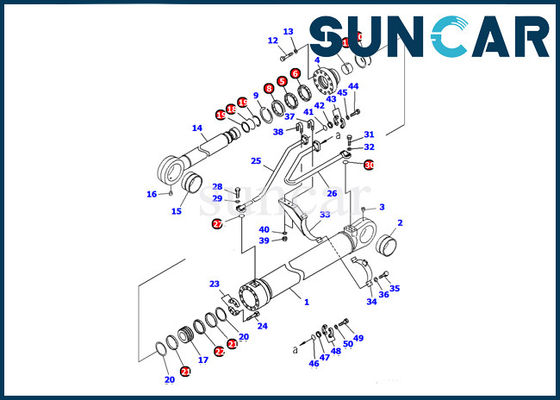 comprar 707-98-77210 jogos de reparação de Kit Oil Seal do serviço do cilindro da cubeta da máquina escavadora de KOMATSU PC1100-6 online manufacture