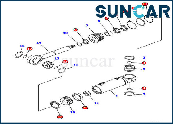 comprar 707-99-43680 jogos hidráulicos do cilindro de KOMATSU da escavadora do jogo de reparação D61PX-12 do selo da inclinação online manufacture