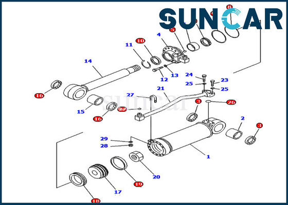 comprar 707-98-52240 7079852240 jogos do selo de KOMATSU da escavadora do jogo de reparação D65E-12 do cilindro do estripador online manufacture