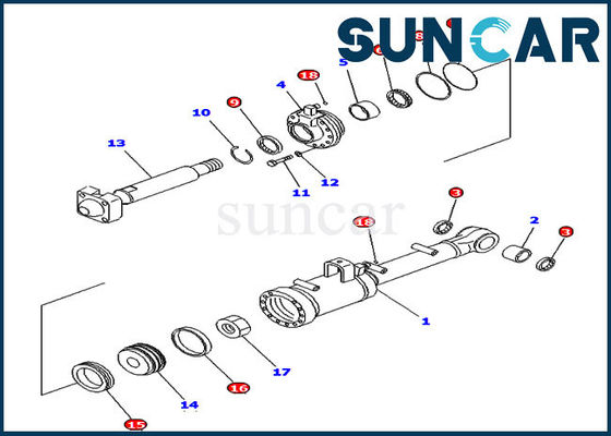 comprar 707-98-52210 cilindro da inclinação que sela jogos da substituição da escavadora da inclinação de Kit Komatsu D65E-12 D65P-12 online manufacture