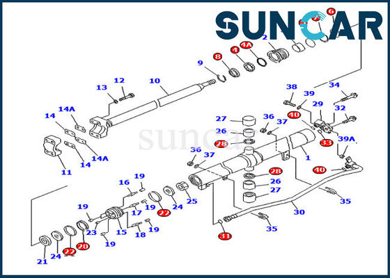 comprar Jogo da selagem do cilindro do jogo D65EX-15 D65PX-15 KOMATSU do selo do reparo do elevador da resistência de óleo 707-98-28640 online manufacture