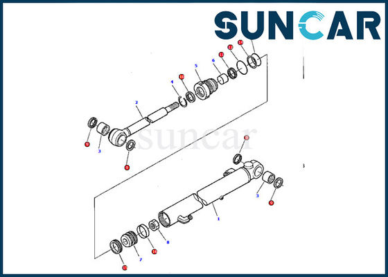 comprar 878000378 KOMATSU que sela o jogo da gaxeta da maquinaria dos jogos de reparação do cilindro da cubeta de Kit Oil Resistance PC07-2 online manufacture