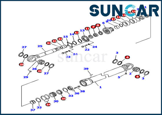 comprar 707-99-78770 selo do óleo dos jogos de reparação do cilindro hidráulico do jogo ISO9001 PC1250-7 do selo de KOMATSU online manufacture