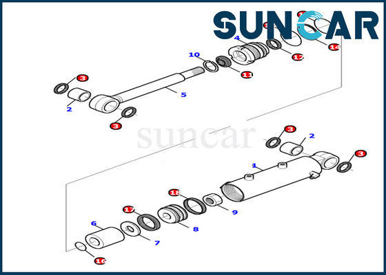 comprar 878000499 jogo hidráulico de Inner Parts Gasket da máquina escavadora do jogo PC15R-8 KOMATSU do selo do cilindro de lâmina online manufacture
